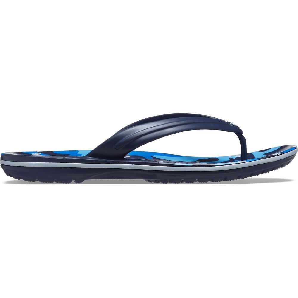 Blue Women's Crocs Crocband™ Printed Flip Flops | NZ 0179VRWD
